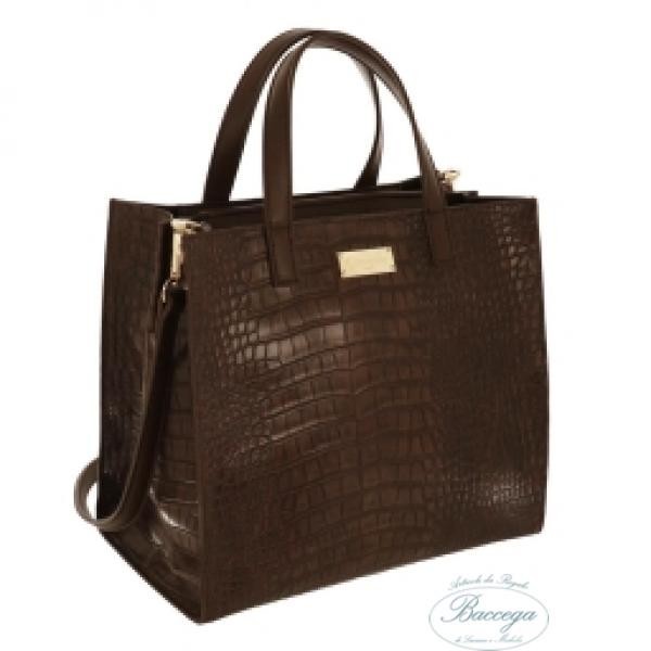 BORSA A MANO CAMOMILLA CROCCO MARRON TRACOLLA Cod. 53197