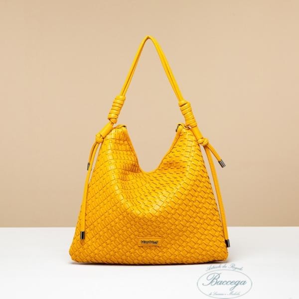 BORSA MIMI MUA CON MOTIVO INTRECCIATO OCRA Cod. M8 H199858